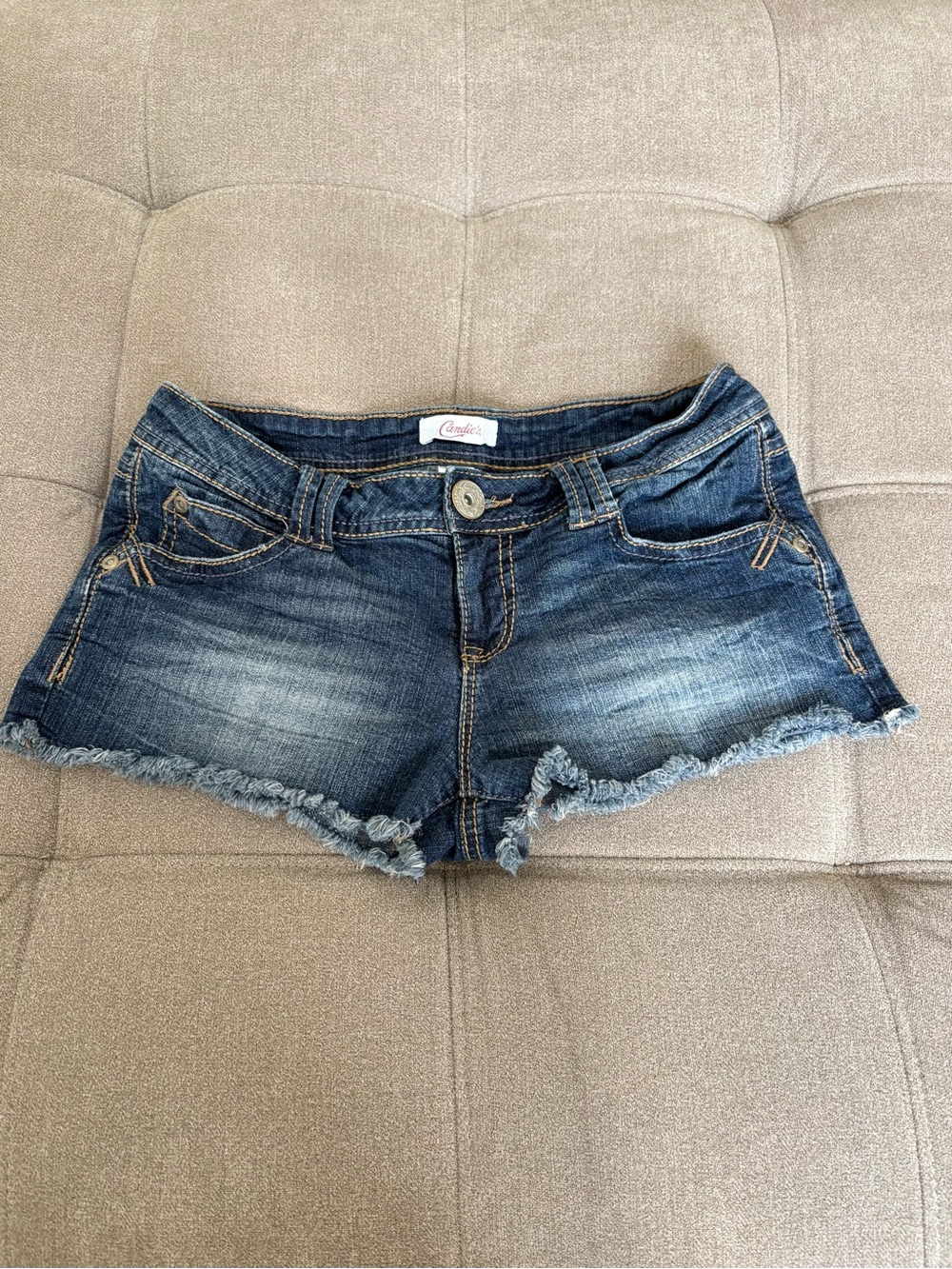 Candies Women’s y2k Low Rise Denim Micro Shorts
